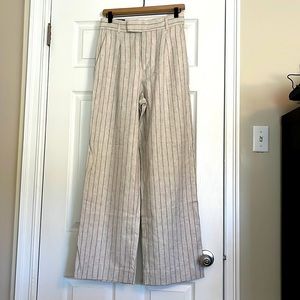 Banana Republic linen cotton blend wide leg trousers